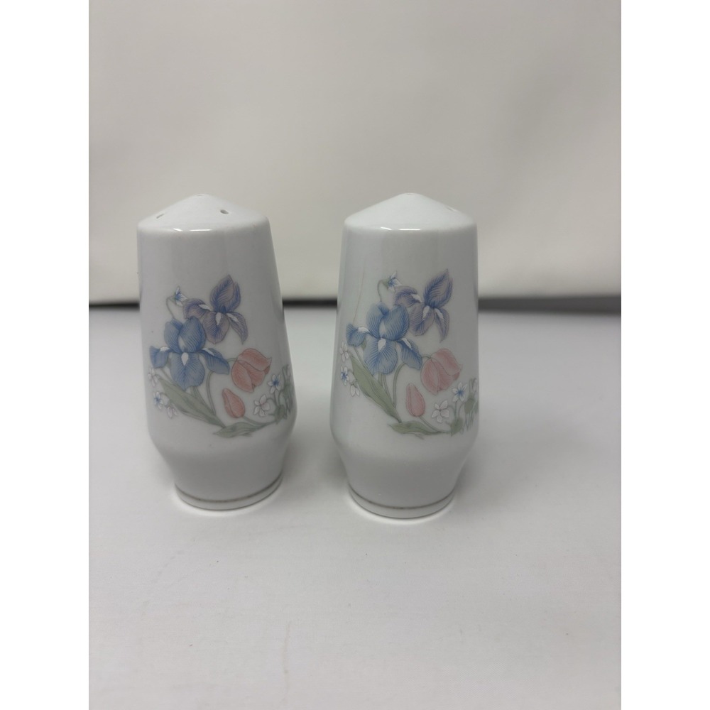 Vintage Illusions Excel Center Stage Salt Pepper Shakers Porcelain Tulip Pastel